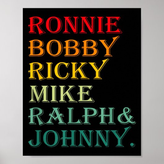 Ronnie Bobby Ricky Mike Ralph And Johnny  Poster (Voorkant)