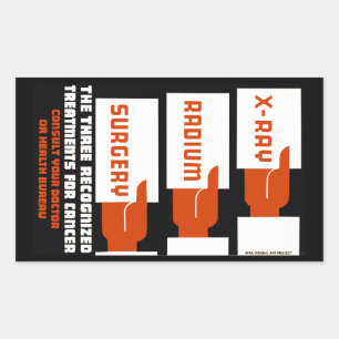 röntgen, radium, chirurgie rechthoekige sticker