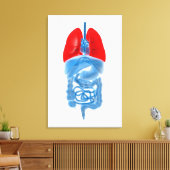 röntgenAfbeelding van interne organen met longen Canvas Afdruk (Insitu (Woonkamer))