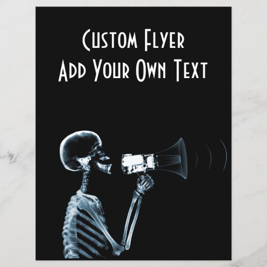 Röntgenbot op megafoon - BLUW Flyer (Voorkant)