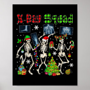 Röntgeneskader Kerst Drie Kerstman Rendier Elf Rön Poster