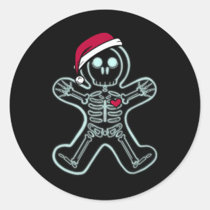 Röntgenfoto Gingerbread Man Skeleton Christmas Nur Ronde Sticker