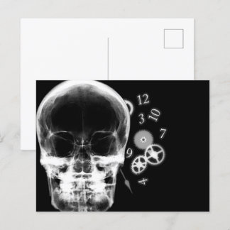 Röntgenfoto Schedel & Klok Onderdelen - B&W Briefkaart