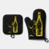 Röntgenfoto Viering Skeleton & Wine Ovenwant & Pannenlap Set (Voorkant)