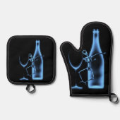 Röntgenfoto Viering Skeleton & Wine Ovenwant & Pannenlap Set (Voorkant)