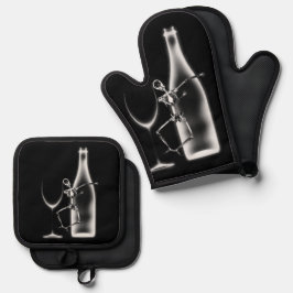 Röntgenfoto Viering Skeleton & Wine Ovenwant & Pannenlap Set