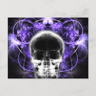 Röntgenfoto vlinder fractal schedel - Paarse Briefkaart