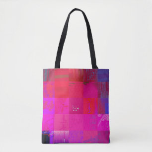 Röntgenmeisjes Glitch Art Raster Hot Pink Draagtas