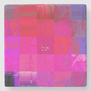 Röntgenmeisjes Glitch Art Raster Hot Pink Stenen Onderzetter