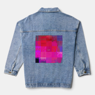 Röntgenmeisjes Glitch Art Raster Lichtroze Denim Jacket