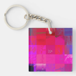 Röntgenmeisjes Glitch Art Raster Lichtroze Sleutelhanger
