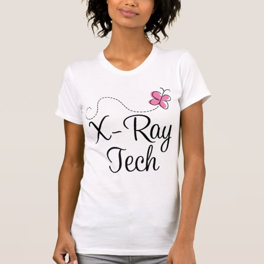 Röntgentechnologie voor Cute Pink Butterfly T-shirt (Voorkant)
