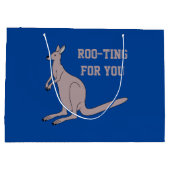 Roo-ting voor je Cute Aussie Funny Kangaroo Pun Groot Cadeauzakje (Achterkant)