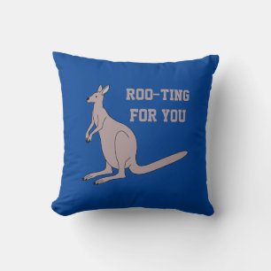 Roo-ting voor je Cute Aussie Funny Kangaroo Pun Kussen