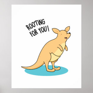 Roo-Ting voor u Funny Kangaroo Pun Poster
