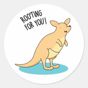 Roo-Ting voor u Funny Kangaroo Pun Ronde Sticker