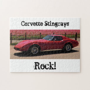 Rood 1975 Corvette L82 Stingray Puzzle Legpuzzel