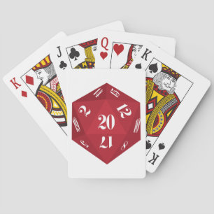 Rood 20-zijdig ijs pokerkaarten
