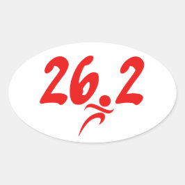 Rood 26.2 marathon ovale sticker