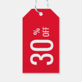 Rood 30 procent korting SALE Productprijs Label Cadeaulabel (Achterkant)