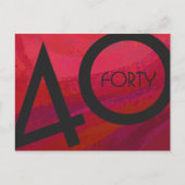Rood 40 decennium van de verjaardag briefkaart (Voorkant)
