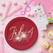 Rood 4 juli Sparklers Papier Bord (Feest)