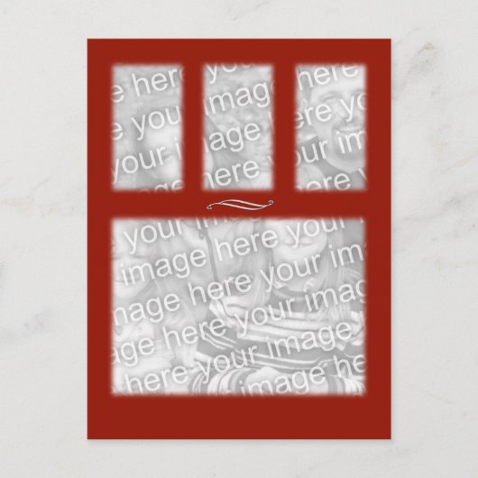 Rood 4 vierkante Sjabloon Briefkaart (Voorkant)