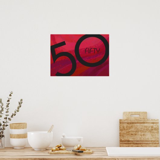 Rood 50 decennium poster (Keuken)