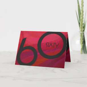 Rood 60 decennium van de geboorte kaart