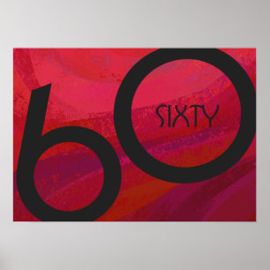 Rood 60 decennium van de geboorte poster