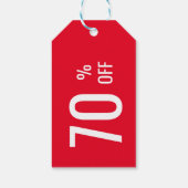 Rood 70 procent korting SALE Productprijs Label Cadeaulabel (Achterkant)