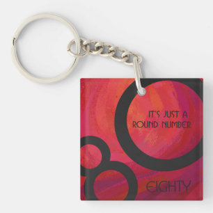 Rood 80 decennium sleutelhanger