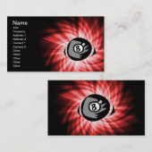 Rood 8 bal visitekaartje (Voorkant / Achterkant)