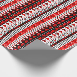 Rood 8 bit liefde harten cadeaupapier