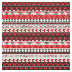 Rood 8 bit liefde harten stof