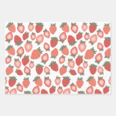 Rood aardbeiennaadloos patroon inpakpapier vel (Voorkant 2)