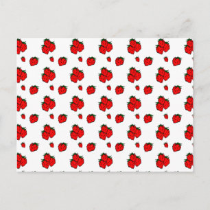 Rood aardbeienpatroon Blank Briefkaart