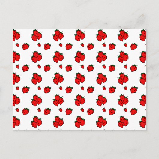 Rood aardbeienpatroon Blank Briefkaart (Voorkant)