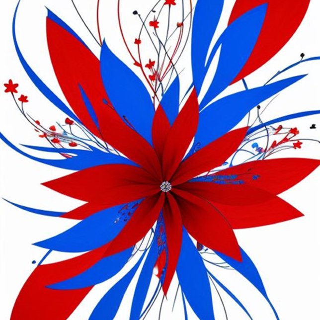 Rood Abstract Bloem Kussen (Beautiful Abstract Flower Throw Pillow!)