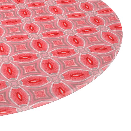 Rood Abstract bloemvormen patroon Snijplank (Hoek)