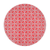 Rood Abstract bloemvormen patroon Snijplank (Voorkant)