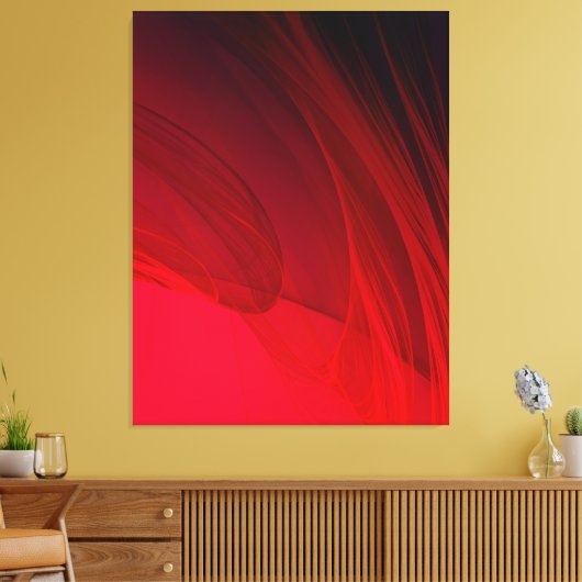 Rood Abstract Canvas Afdruk (Insitu (Woonkamer))