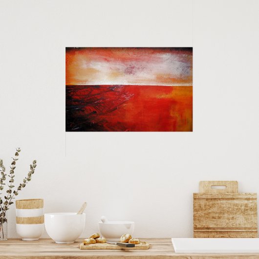 Rood Abstract canvas Afdrukken Modern Creatief Poster (Keuken)