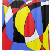 Rood Abstract Douchegordijn (Voorkant)