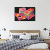 Rood Abstract Fine Art Canvas Print (Insitu (Slaapkamer))