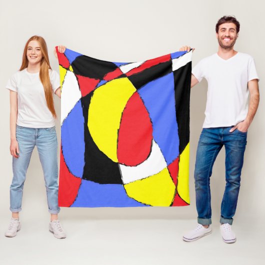 Rood Abstract Fleece Deken (In situ)