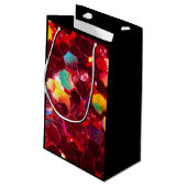 Rood abstract mozaïekglanzend glitterpatroon Sweet Klein Cadeauzakje (Achterkant Gekanteld)