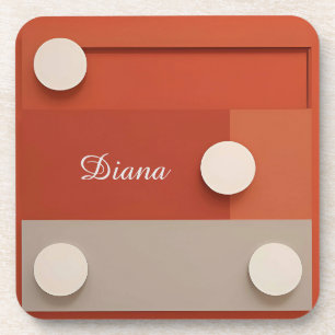 Rood Abstract Ontwerp Met Geometrische Vormen Bier Onderzetter