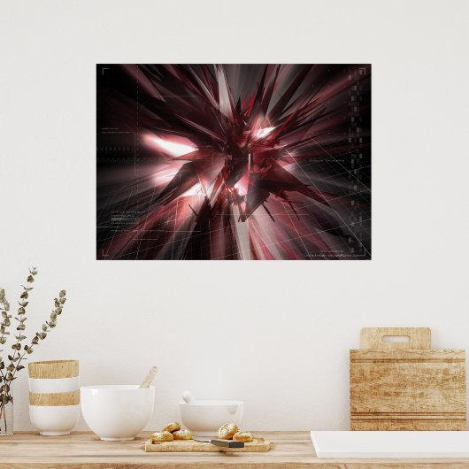 rood abstract poster (Keuken)