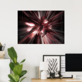 rood abstract poster (Thuiskantoor)